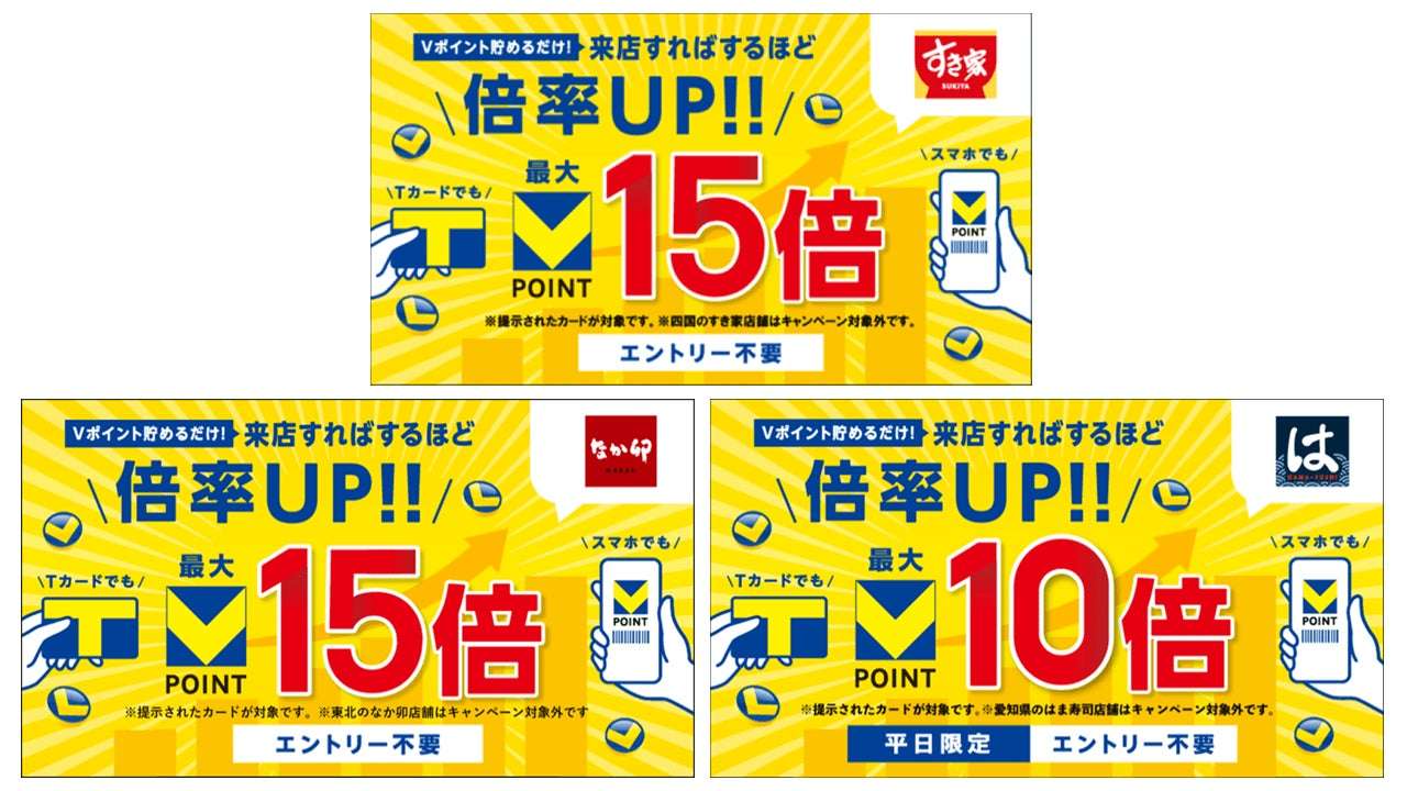 【2025年11月1日〜2025年11月30日】なか卯 Vポイント倍率UPキャンペーン（11月）