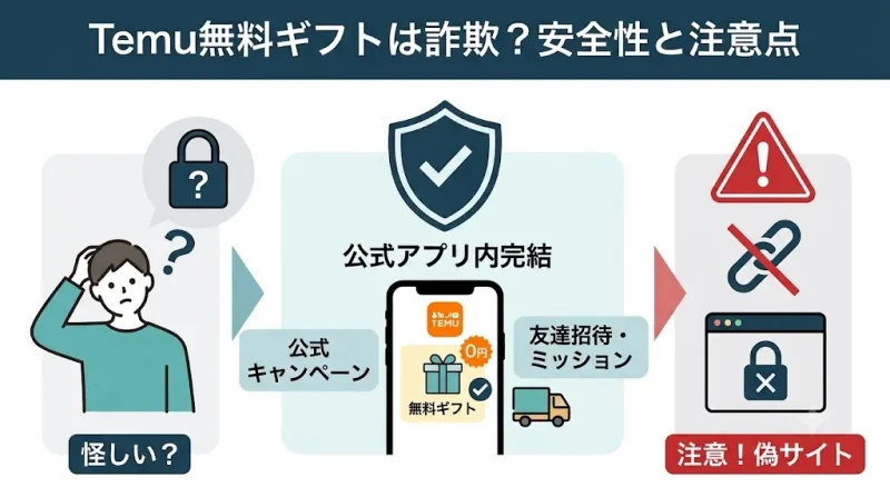 temu 無料ギフト Temuの無料ギフトは怪しい?詐欺と言われる理由と安全性