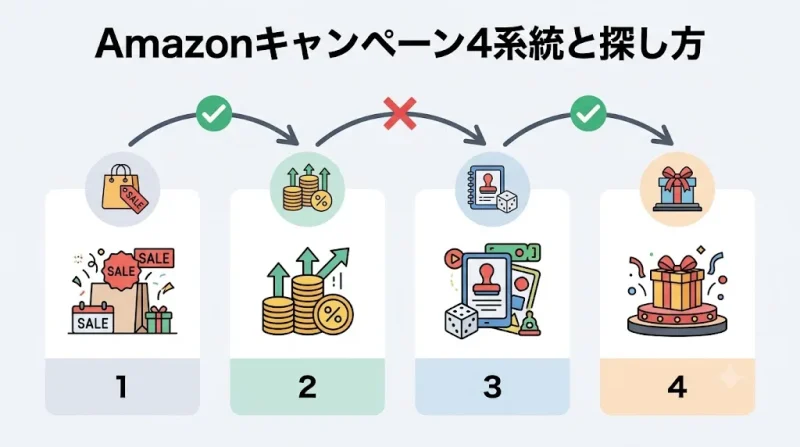 amazon キャンペーン Amazonキャンペーンの種類一覧と探し方