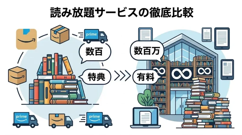 amazon kindle Prime ReadingとKindle Unlimitedの違いを比較