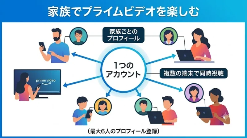 amazon プライムビデオ Amazonプライムビデオを家族で共有する方法