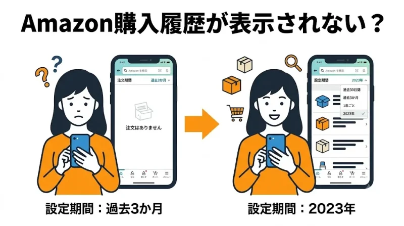 amazon 購入履歴 Amazonの購入履歴が表示されない・出ないときの原因と対処