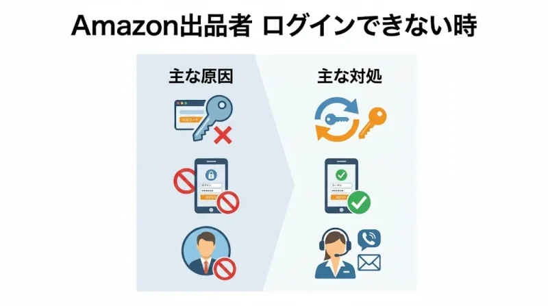 amazon セラーセントラル Amazonセラーセントラルにログインできない原因と対処法